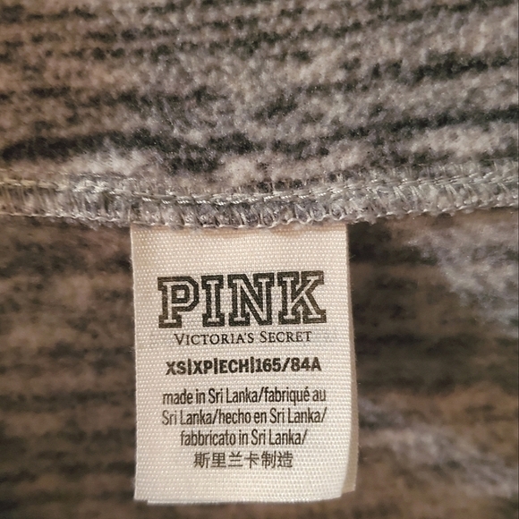 PINK VICTORIA'S SECRET CROP HALF ZIP PULLOVER SWEATSHIRT GRAY WOMENS XSMALL - Picture 3 of 8